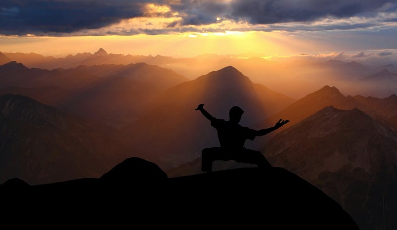 Senior woman practicing Tai Chi